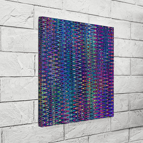 Картина квадратная Большой волнистый зигзаг разноцветный / 3D-принт – фото 3