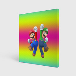 Холст квадратный Братья Марио, цвет: 3D-принт