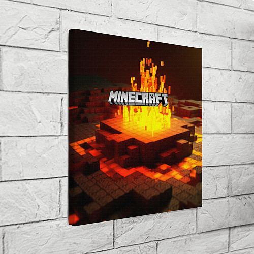 Картина квадратная Огненный minecraft / 3D-принт – фото 3