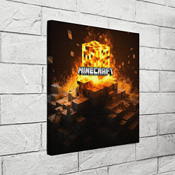 Холст квадратный Minecraft огненный куб, цвет: 3D-принт — фото 2