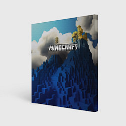 Холст квадратный Minecraft лого и горы, цвет: 3D-принт