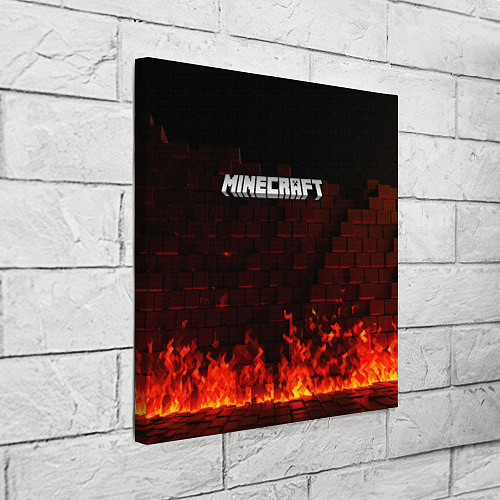 Картина квадратная Minecraft fire logo / 3D-принт – фото 3