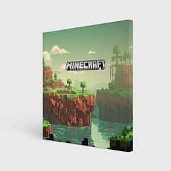 Холст квадратный Minecraft logo квадратный мир, цвет: 3D-принт
