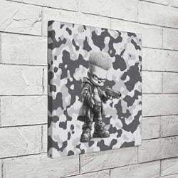 Холст квадратный Барт с пистолетом - hand drawn style, цвет: 3D-принт — фото 2