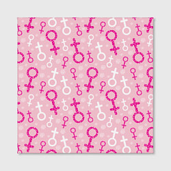 Холст квадратный Гендерный женский знак венеры, цвет: 3D-принт — фото 2