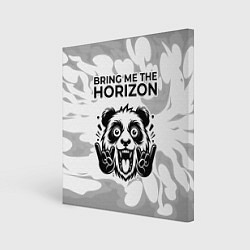 Холст квадратный Bring Me the Horizon рок панда на светлом фоне, цвет: 3D-принт