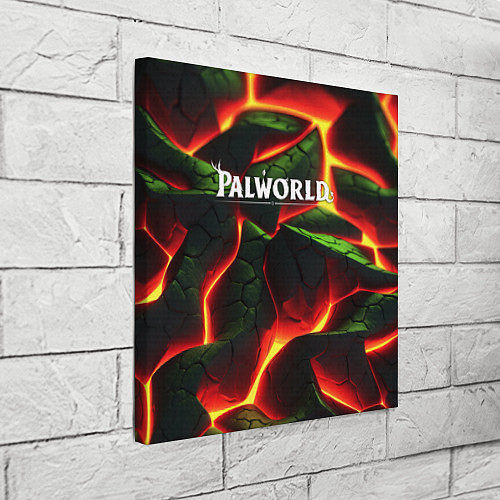 Картина квадратная Palworld логотип на зеленой абстракции фон / 3D-принт – фото 3