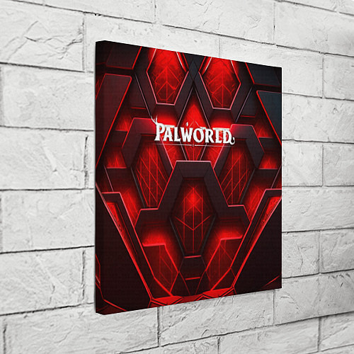 Картина квадратная Palworld логотип красная объемная абстракция / 3D-принт – фото 3
