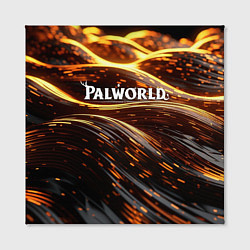 Холст квадратный Palworld логотип золотистый и черный фон, цвет: 3D-принт — фото 2