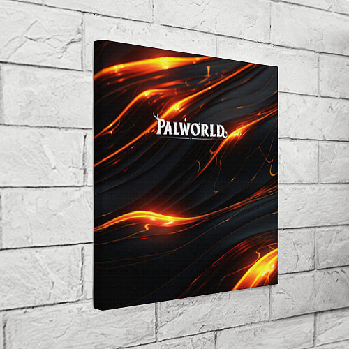 Картина квадратная Palworld логотип янтарные волны / 3D-принт – фото 3