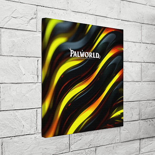 Картина квадратная Palworld логотип золотые и черные волны / 3D-принт – фото 3
