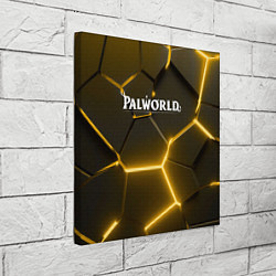 Холст квадратный Palworld логотип разлом желтых плит, цвет: 3D-принт — фото 2