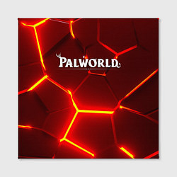 Холст квадратный Palworld логотип разлом красных плит, цвет: 3D-принт — фото 2