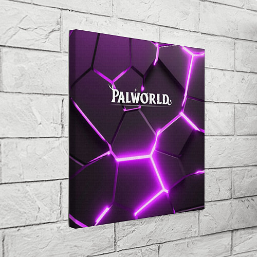 Картина квадратная Palworld логотип разлом фиолетовых плит / 3D-принт – фото 3