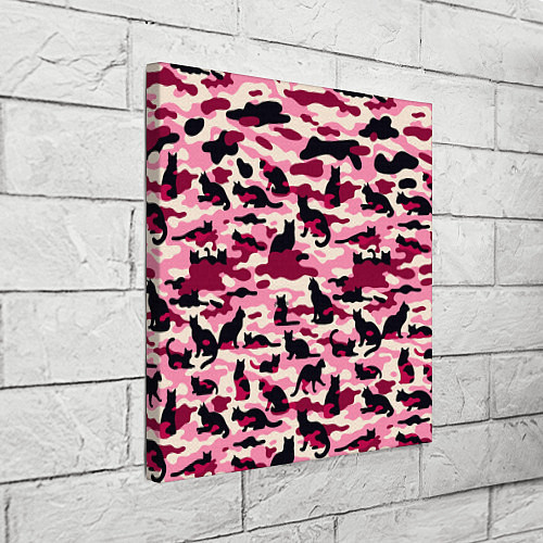 Картина квадратная Камуфляжные розовые котики / 3D-принт – фото 3
