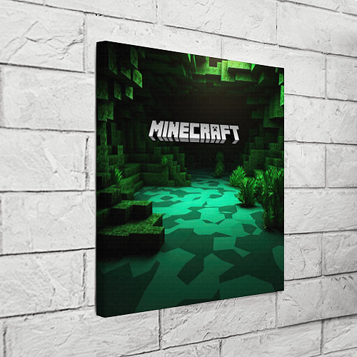 Картина квадратная Minecraft logo зеленый яркий мир / 3D-принт – фото 3