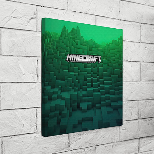 Картина квадратная Minecraft logo green / 3D-принт – фото 3