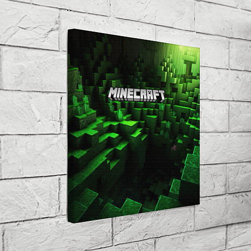 Картина квадратная Minecraft logo зеленые кубики / 3D-принт – фото 3