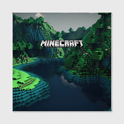 Холст квадратный Minecraft logo зеленые квадратные кубы, цвет: 3D-принт — фото 2