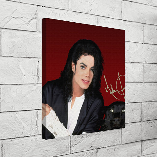 Картина квадратная Michael Jackson с пантерой и автографом / 3D-принт – фото 3