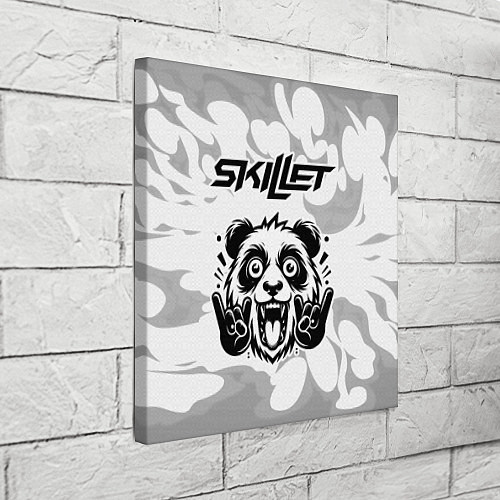 Картина квадратная Skillet рок панда на светлом фоне / 3D-принт – фото 3