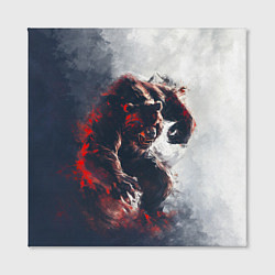 Холст квадратный Angry bear, цвет: 3D-принт — фото 2