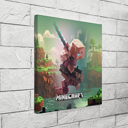 Картина квадратная Персонаж Minecraft ниндзя в прыжке / 3D-принт – фото 3