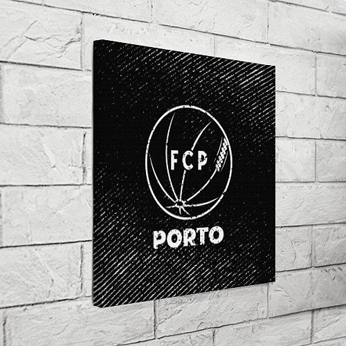 Картина квадратная Porto с потертостями на темном фоне / 3D-принт – фото 3