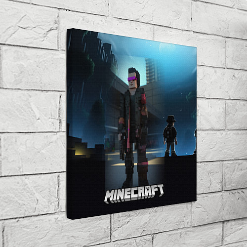 Картина квадратная Minecraft cyberpunk style / 3D-принт – фото 3
