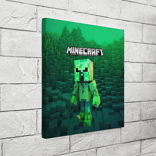 Картина квадратная Minecraft персонаж зеленый монстр / 3D-принт – фото 3