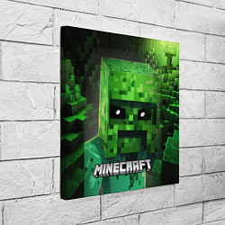 Холст квадратный Minecraft персонаж большой зеленый монстр, цвет: 3D-принт — фото 2