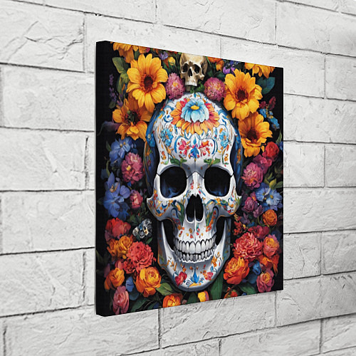 Картина квадратная Bright colors and a skull / 3D-принт – фото 3