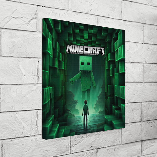Картина квадратная Minecraft зеленый монстр / 3D-принт – фото 3