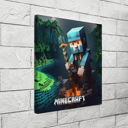 Картина квадратная Minecraft персонаж у костра / 3D-принт – фото 3
