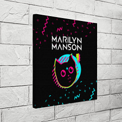 Холст квадратный Marilyn Manson - rock star cat, цвет: 3D-принт — фото 2