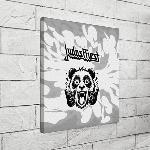 Картина квадратная Judas Priest рок панда на светлом фоне / 3D-принт – фото 3