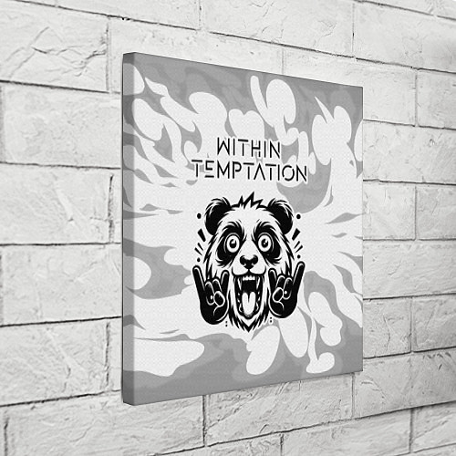Картина квадратная Within Temptation рок панда на светлом фоне / 3D-принт – фото 3