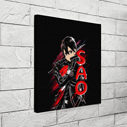 Холст квадратный Кирито - Sword Art Online, цвет: 3D-принт — фото 2
