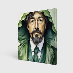 Холст квадратный Чехов в кигуруми крокодил, цвет: 3D-принт