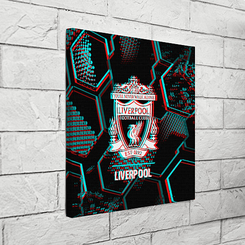 Картина квадратная Liverpool FC в стиле glitch на темном фоне / 3D-принт – фото 3