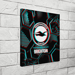 Холст квадратный Brighton FC в стиле glitch на темном фоне, цвет: 3D-принт — фото 2