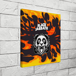 Холст квадратный Black Sabbath рок панда и огонь, цвет: 3D-принт — фото 2