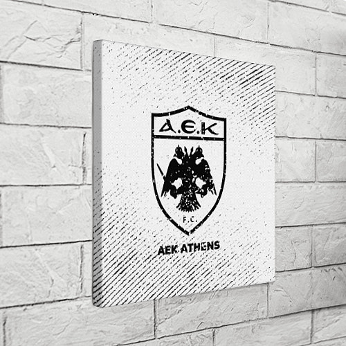 Картина квадратная AEK Athens с потертостями на светлом фоне / 3D-принт – фото 3