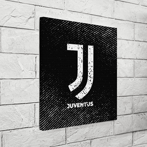 Картина квадратная Juventus с потертостями на темном фоне / 3D-принт – фото 3