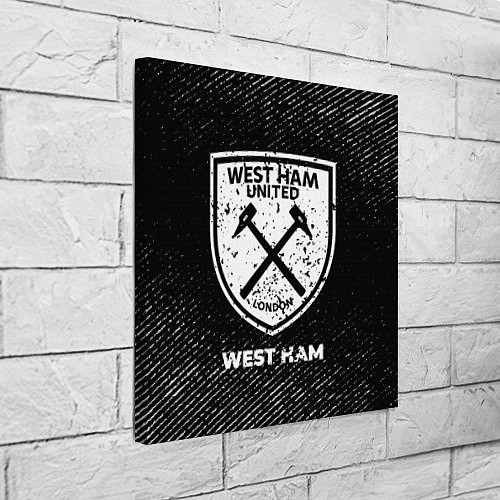 Картина квадратная West Ham с потертостями на темном фоне / 3D-принт – фото 3