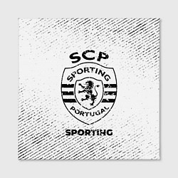 Холст квадратный Sporting с потертостями на светлом фоне, цвет: 3D-принт — фото 2