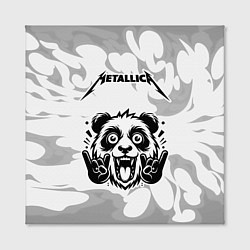 Холст квадратный Metallica рок панда на светлом фоне, цвет: 3D-принт — фото 2