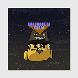 Холст квадратный Chicken gun space, цвет: 3D-принт — фото 2