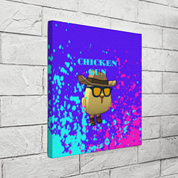Холст квадратный Чикен ган брызги, цвет: 3D-принт — фото 2