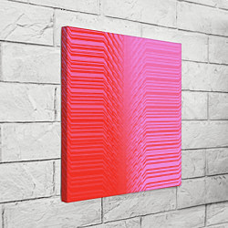 Холст квадратный Красные градиентные линии, цвет: 3D-принт — фото 2